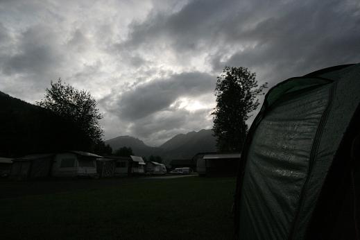 Storms coming in while camping in Austria