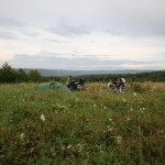 Camping with a view over the Caucaus Mountains - Russia